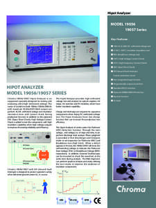 Hipot Analyzer  MODEL[removed]Series Key Features : ■ 10kV AC & 20kV DC withstand voltage test