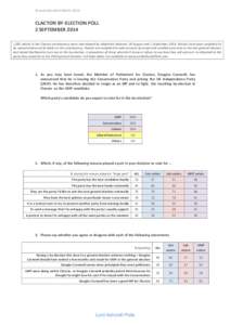 ©	
  Lord	
  Ashcroft	
  KCMG	
  PC	
  2014	
    CLACTON	
  BY-­‐ELECTION	
  POLL	
   2	
  SEPTEMBER	
  2014	
   	
   	
  