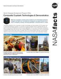 Game Changing Development Program Office  Composite Cryotank Technologies & Demonstration NASA has completed a complex series of tests on one of the largest composite cryogenic fuel tanks ever manufactured, bringing the 