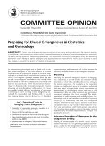 The American College of Obstetricians and Gynecologists WOMEN’S HEALTH CARE PHYSICIANS COMMITTEE OPINION Number 590 • March 2014