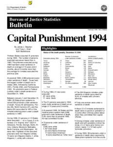 U.S. Department of Justice Office of Justice Programs Bureau of Justice Statistics  Bulletin