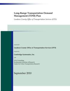 Long Range Transportation Demand Management Plan
