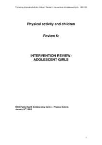 Physical activity and children