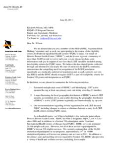 Microsoft Word[removed]HBHC Letter to Dr Wilson re LGBT FQHC Initiative - Ed Revisions[removed]docx