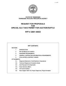 [removed]RFP  STATE OF TENNESSEE TENNESSEE WILDLIFE RESOURCES AGENCY  REQUEST FOR PROPOSALS