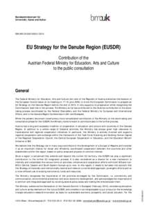 Bundesministerium für Unterricht, Kunst und Kultur BMUKK[removed]I[removed]EU Strategy for the Danube Region (EUSDR)