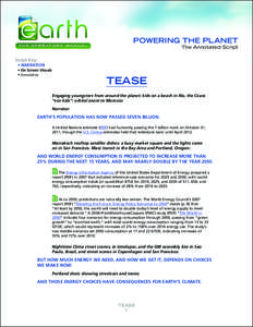 POWERING THE PLANET  The Annotated Script Script Key: