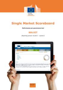 Single Market Scoreboard Performance per governance tool SOLVIT (Reporting period: [removed] – [removed])