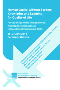 MakeLearn[removed]MakeLearn 2014: Human Capital without Borders; Knowledge and Learning for Quality of Life Proceedings of the Management, Knowledge and Learning International Conference 2014; 25–27 June 2014, Portorož