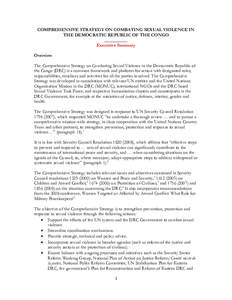 Medical emergencies / Rape / Sex crimes / Crime / Law enforcement / Violence / United Nations Organization Stabilization Mission in the Democratic Republic of the Congo / Sexual violence / Military of the Democratic Republic of the Congo / Violence against women / Democratic Republic of the Congo / Criminology