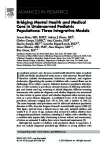 Bridging Mental Health and Medical Care in Underserved Pediatric Populations: Three Integrative Models