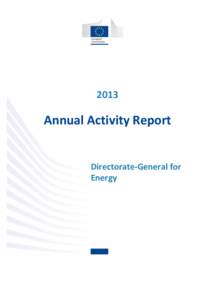 2013  Annual Activity Report Directorate-General for Energy