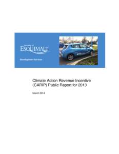 Development Services  Climate Action Revenue Incentive (CARIP) Public Report for 2013 March 2014