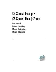CE Source Four jr & CE Source Four jr Zoom User manual Gebrauchsanleitung Manuel d’utilisation Manual del usuario