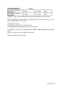 Trastuzumab iv Trastuzumab (Herceptin) laddningsdos Trastuzumab (Herceptin) underhållsdos