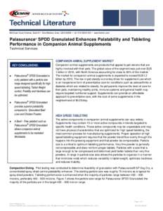 Microsoft Word - Palasurance SPDD Granulated Enhances Palatability and Tableting Performance in Companion Animal Supplements