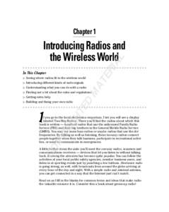 Chapter 1  In This Chapter  Introducing different kinds of radio signals  MA