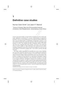 1 Definitive case studies Norman Owen-Smith1 and Jason P. Marshal1 1 School  TE