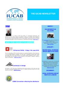 THE IUCAB NEWSLETTER  MARCH : EDITO