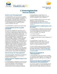 Immune Globulin - HealthLink BC File #63 - French version