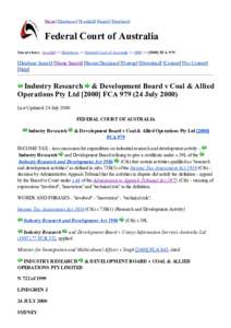 [Home] [Databases] [WorldLII] [Search] [Feedback]  Federal Court of Australia You are here: AustLII >> Databases >> Federal Court of Australia >> 2000 >>[removed]FCA[removed]Database Search] [Name Search] [Recent Decisions]