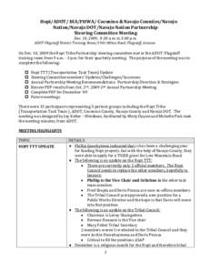 Hopi Partnership Quarterly Steering Committee Meeting Minutes