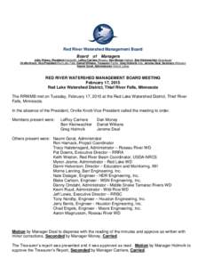 Red River Watershed Management Board Board of  Managers