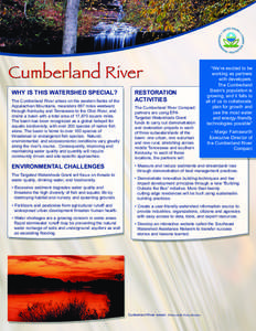 Cumberland River[removed]Targeted Watersheds Grant Projects summaries