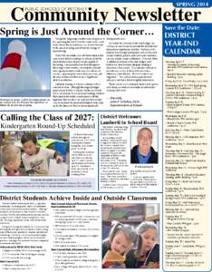 SPRING[removed]Community Newsletter PUBLIC SCHOOLS OF PETOSKEY  Spring is Just Around the Corner…