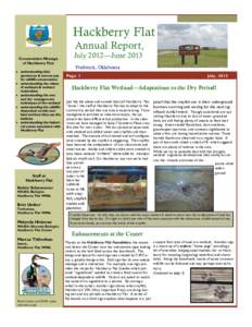 Hackberry Flat Annual Report, Conservation Message of Hackberry Flat:  understanding that sportsmen & women pay