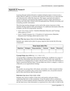 GrAde 12 Chemistry • General Appendices  Appendix 8: Research Learning through student-directed or student-initiated projects is known to be a highly effective pathway to promote individualized instruction or to make t