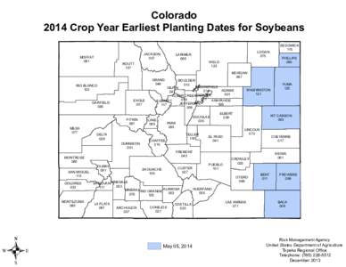 Colorado 2014 Crop Year Earliest Planting Dates for Soybeans MOFFAT 081  ROUTT
