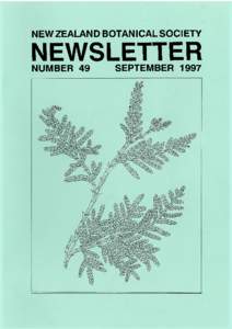 NEW ZEALAND BOTANICAL SOCIETY  NEWSLETTER