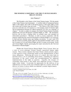 Journal of Race, Gender, and Ethnicity Volume 2 – March[removed]THE DOMINICAN REPUBLIC AND THE UN HUMAN RIGHTS
