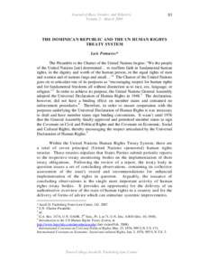 International relations / Law / Human rights / United Nations Human Rights Committee / Dominican Republic / Universal Declaration of Human Rights / Ethics / Convention on the Elimination of All Forms of Discrimination Against Women / Discrimination law