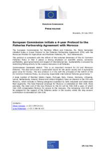 EUROPEAN COMMISSION  PRESS RELEASE Brussels, 24 July[removed]European Commission initials a 4-year Protocol to the