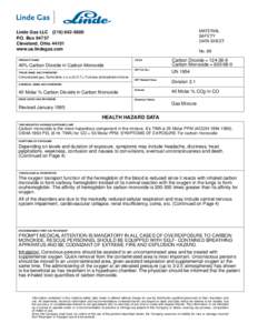 MATERIAL SAFETY DATA SHEET Linde Gas