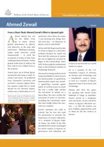 Embassy of the United States of America  Prominent Arab Americans Ahmed Zewail