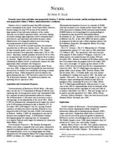 Falconbridge Ltd. / Vale Limited / Ore / Vale / Canico Resource / BHP Billiton / Greater Sudbury / Mining industry of Botswana / Lateritic nickel ore deposits / Mining / Economic geology / Nickel