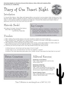 Activities based on the book Around One Cactus: Owls, Bats and Leaping Rats by Anthony D. Fredericks Diary of One Desert Night Introduction In Around One Cactus: Owls, Bats and Leaping Rats a young boy is curious about w
