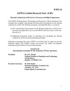 Thermodynamics / Properties of water / Water / Thermal conductivity / IAPWS / Conductivity / Steam / Viscosity / Chemistry / Heat conduction / Heat transfer