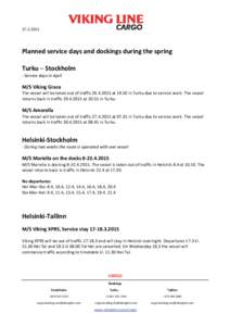 Microsoft Word - Planned service days and dockings during the spring 2015 final