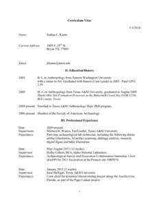 Curriculum Vitae[removed]Name: Joshua L. Keene