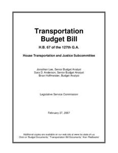 Transportation Budget Bill