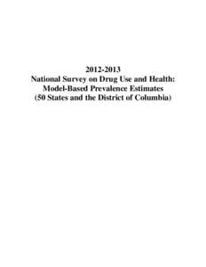 National Survey on Drug Use and Health: Model-Based Prevalence Estimates (50 States and the District of Columbia)