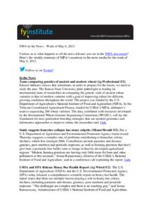 United States Department of Agriculture / Colony collapse disorder / University of Wisconsin–Madison / Agriculture in the United States / United States Secretary of Agriculture / Agriculture / Madison /  Wisconsin / Wisconsin / Beekeeping / Tom Vilsack / National Institute of Food and Agriculture