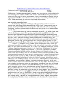 Southern Campaign American Revolution Pension Statements Pension application of Britain Meeks S16478 fn12NC Transcribed by Will Graves[removed]Methodology: Spelling, punctuation and/or grammar have been corrected in som