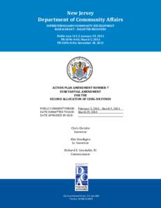 New Jersey Department of Community Affairs SUPERSTORM SANDY COMMUNITY DEVELOPMENT BLOCK GRANT – DISASTER RECOVERY Public Law 113-2; January 29, 2013 FR-5696-N-01; March 5, 2013