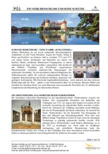 EIN MÄRCHENSCHLOSS UND SEINE SCHÄTZE  SCHLOSS MORITZBURG – EINE WAHRE »SCHATZINSEL«