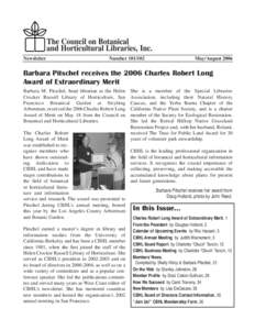 The Council on Botanical and Horticultural Libraries, Inc. Newsletter Number[removed]